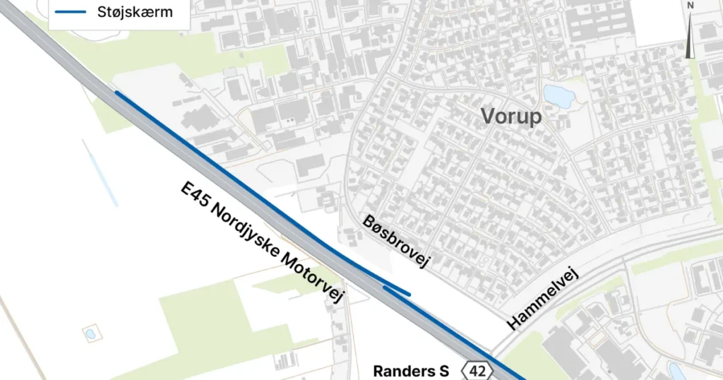 Hammelvej spærres i september på grund af støjskærmsbyggeri
