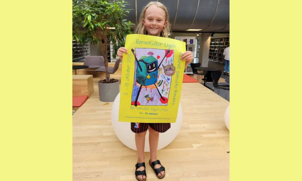 10-årige Axel vandt årets plakatkonkurrence til BørneKultur Ugen