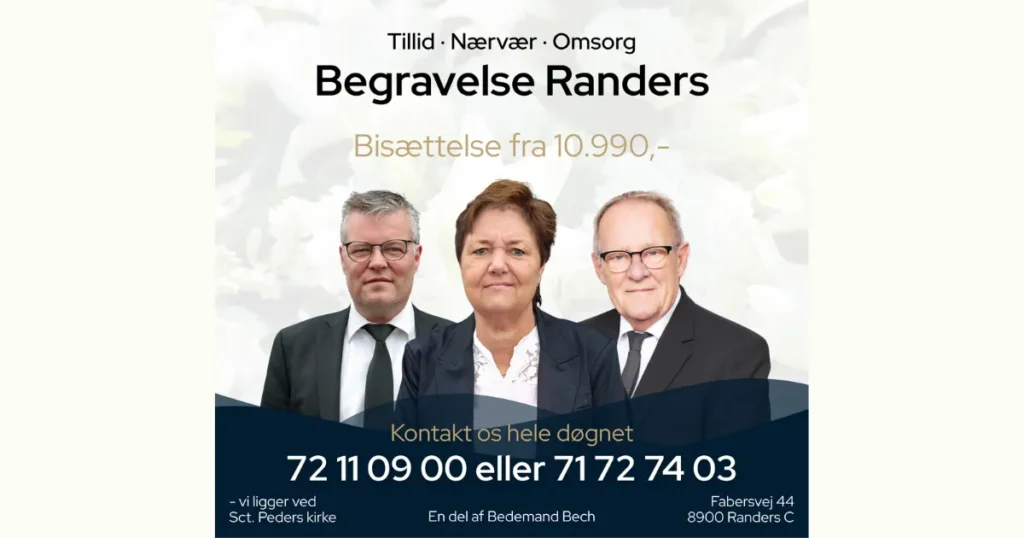 Bedemand Bech overtager Begravelse Randers pr. 1. marts