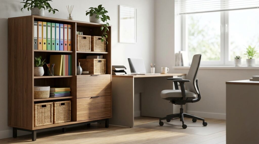 Et kontorskab, der skaber ro på kontoret